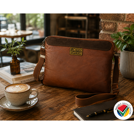 Handmade Genuine Leather Laptop Bag Limited Edition Proudly South African