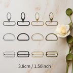 Craft Swivel Snap Hooks D-Ring & 3.8cm Sliding Buckles For DIY Bag - 9 Pcs