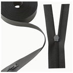 Craft DIY Black Waterproof Nylon Zipper With Zipper Pulls - 11 Piece