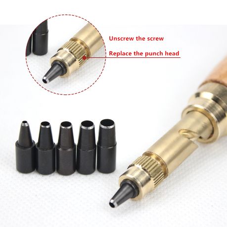 Craft Stationery Screw Hole Punch For Leather Book Binding Set of 6 - 140mm