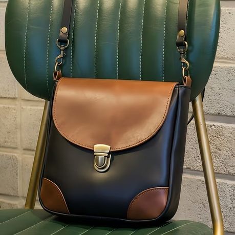 Craft Beginner Two-Tone Leather Crossbody Bag Sewing Template - 80cm