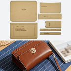 Craft 7pcs Leather Accordion Shoulder Bag Kraft Paper Template Set