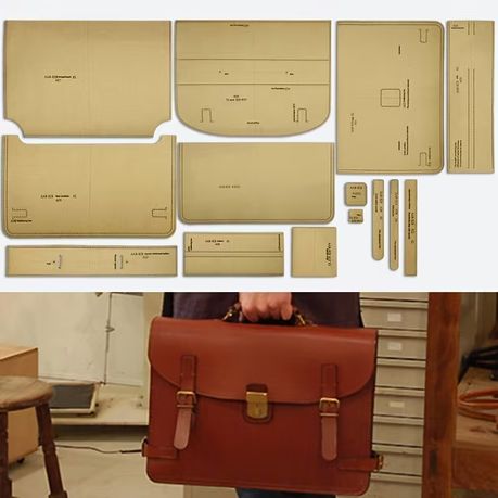 Craft 14pcs Leather Briefcase & Handbag Making Kraft Paper Template Setv