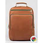 Genuine Leather Camel Backpack Proudly South African (36cm) - 15L