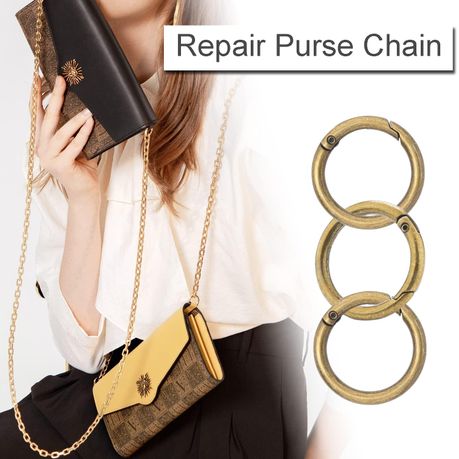 Craft Bronze-Coloured Round Metal Spring O-Ring Keychain Clips 10Pc - 2.6cm