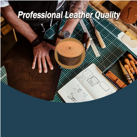 Craft Long & Thick High Quality Brown Leather Strap For DIY Projects - 200cm x 3.75cm x 0.12cm