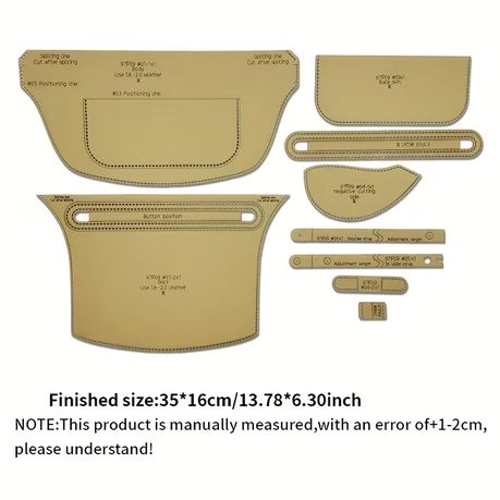 Craft DIY 9pcs Handcrafted Leather Template Chest Bag - 35cm