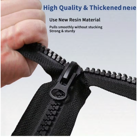 Craft Black Plastic Replacement Zippers With Adjustable Sliders - 10 Piece - 50cm
