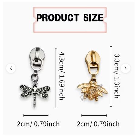 Craft Zipper Durable Cute Charms Set of 5 - 4cm