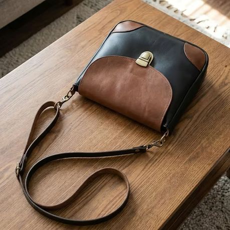 Craft Beginner Two-Tone Leather Crossbody Bag Sewing Template - 80cm