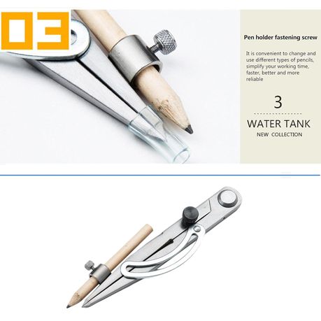 Craft Stationery Professional Locking Adjustable Pencil Marking Compass - 15 cm