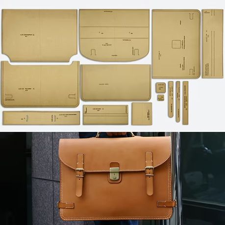 Craft 14pcs Leather Briefcase & Handbag Making Kraft Paper Template Setv