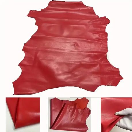 Craft Multi-Purpose Sheepskin Handcraft Leather Fabric -60cm - Red