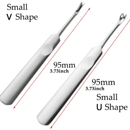 Craft U & V Shaped Stainless Steel Leather Stitching Skiving Tools - 4pc