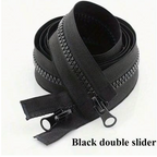 Craft Black Plastic Replacement Zippers With Adjustable Sliders - 10 Piece - 50cm