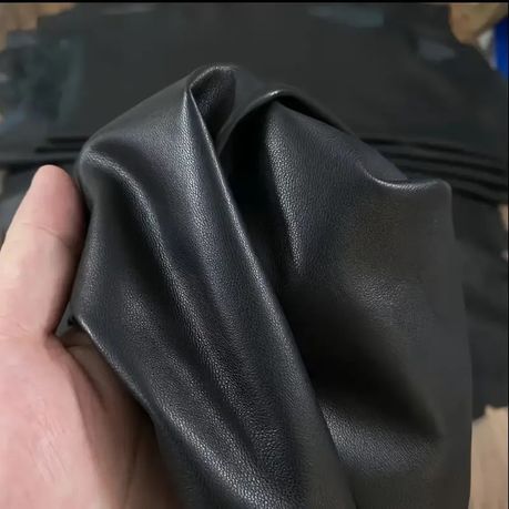 Craft Multi-Purpose Sheepskin Handcraft Leather Fabric -60cm - Black