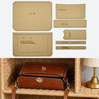 Craft 7pcs Leather Accordion Shoulder Bag Kraft Paper Template Set