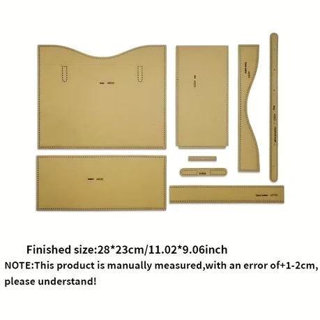 Craft 8pcs Business Tote Bag Leather Making Kraft Paper Template Set