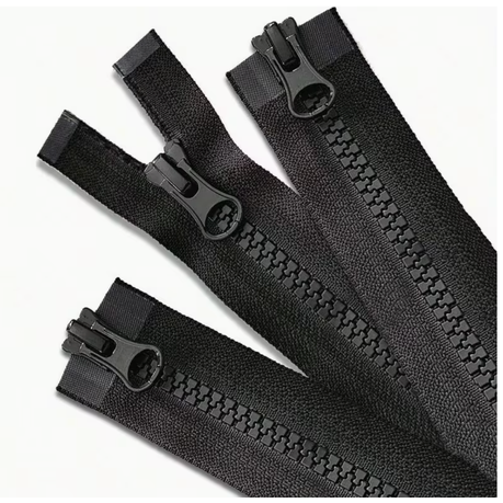 Craft Black Plastic Replacement Zippers With Adjustable Sliders - 10 Piece - 50cm