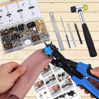 Craft DIY Tool Leather Punch Snap Button Rivet Pliers Hammer Set of 348pc