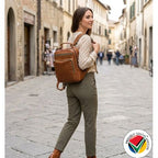 Genuine Leather Camel Backpack Proudly South African (36cm) - 15L