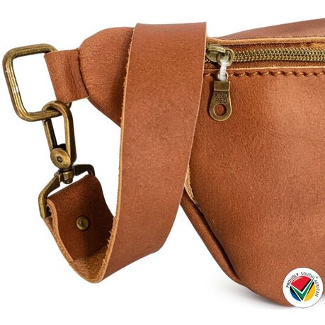 Genuine Leather Moon Bag Proudly South African Caramel