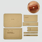 Craft 7pcs Leather Accordion Shoulder Bag Kraft Paper Template Set