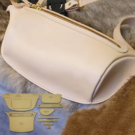Craft DIY 9pcs Handcrafted Leather Template Chest Bag - 35cm
