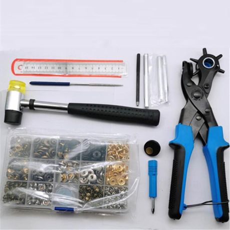 Craft DIY Tool Leather Punch Snap Button Rivet Pliers Hammer Set of 348pc