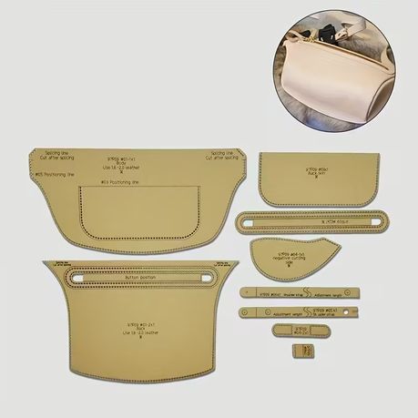 Craft DIY 9pcs Handcrafted Leather Template Chest Bag - 35cm