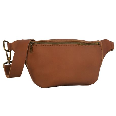Genuine Leather Moon Bag Proudly South African Caramel