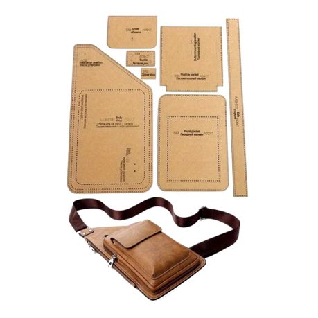 Craft DIY Handcrafted Faux Leather Chest Bag Stencil Template - 37cm