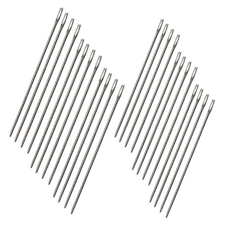 Craft Stainless Steel Leather Sewing Needles With Large Eyes - Set of 24