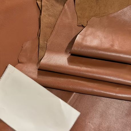 Craft Multi-Purpose Soft Durable Sheepskin Handcraft Leather Fabric -60cm - Reddish -Brown