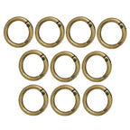 Craft Bronze-Coloured Round Metal Spring O-Ring Keychain Clips 10Pc - 2.6cm