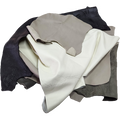 Craft DIY Genuine Leather Scraps 1kg Full Grain Cowhide Set - White / Grey
