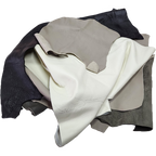 Craft DIY Genuine Leather Scraps 1kg Full Grain Cowhide Set - White / Grey
