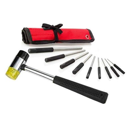 Tool Professional Repair Gunsmith Roll Pin Punch Set & Soft Mallet 11 Piece