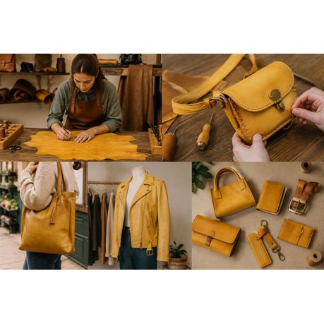 Craft Multi-Purpose Soft Durable Sheepskin Handcraft Leather Fabric -60cm - Light Brown