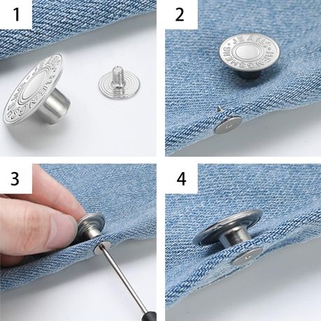 Fashion Multi Use Jeans Replacement Buttons with Accessories Set of 42
