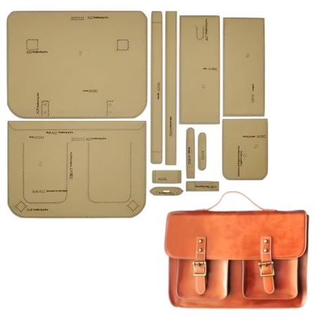 Craft 12pcs Backpack & Laptop Bag Leather Making Kraft Paper Template Set