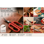Craft DIY 19cm Curved Leather Edge Trimming Industrial Scissors