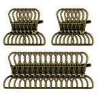 Craft Durable Bronze D-Ring Swivel Keychain & Bags Clip Hooks 26pc - 4cm