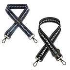 Craft Adjustable Shoulder Bag Straps With Bronze Metal Buckle 2pc -135cm - Blue & Black
