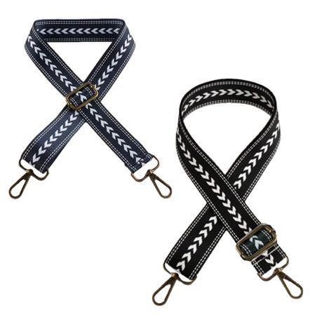 Craft Adjustable Shoulder Bag Straps With Bronze Metal Buckle 2pc -135cm - Blue & Black