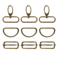 Craft Swivel Snap Hooks D-Ring & 3.8cm Sliding Buckles For DIY Bag - 9 Pcs