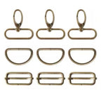 Craft Swivel Snap Hooks D-Ring & 3.8cm Sliding Buckles For DIY Bag - 9 Pcs