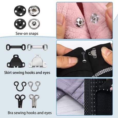 Craft Stationery DIY Sewing Hooks, Eyes & Buttons Set of 100