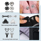 Craft Stationery DIY Sewing Hooks, Eyes & Buttons Set of 100