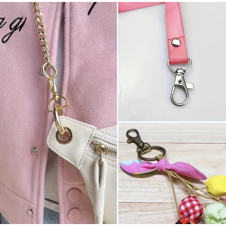 Craft Durable Bronze D-Ring Swivel Keychain & Bags Clip Hooks 26pc - 4cm